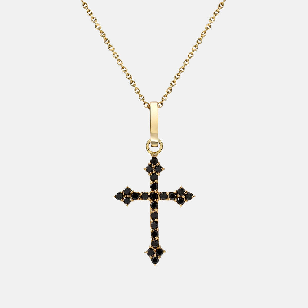 Black Diamond Gothic Cross Pendant