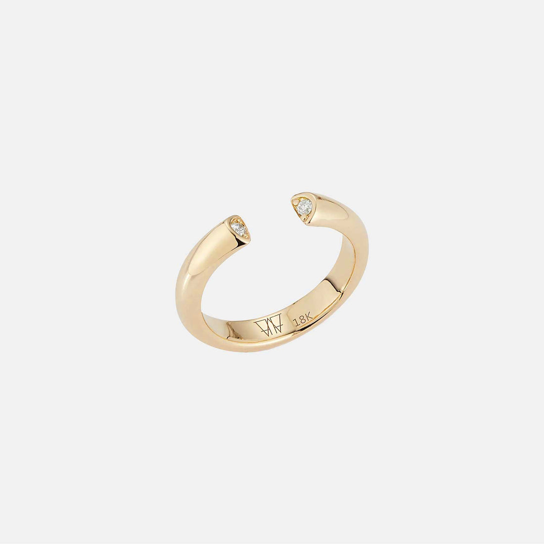 THOBY 18K AND DIAMOND TUBULAR CUFF RING