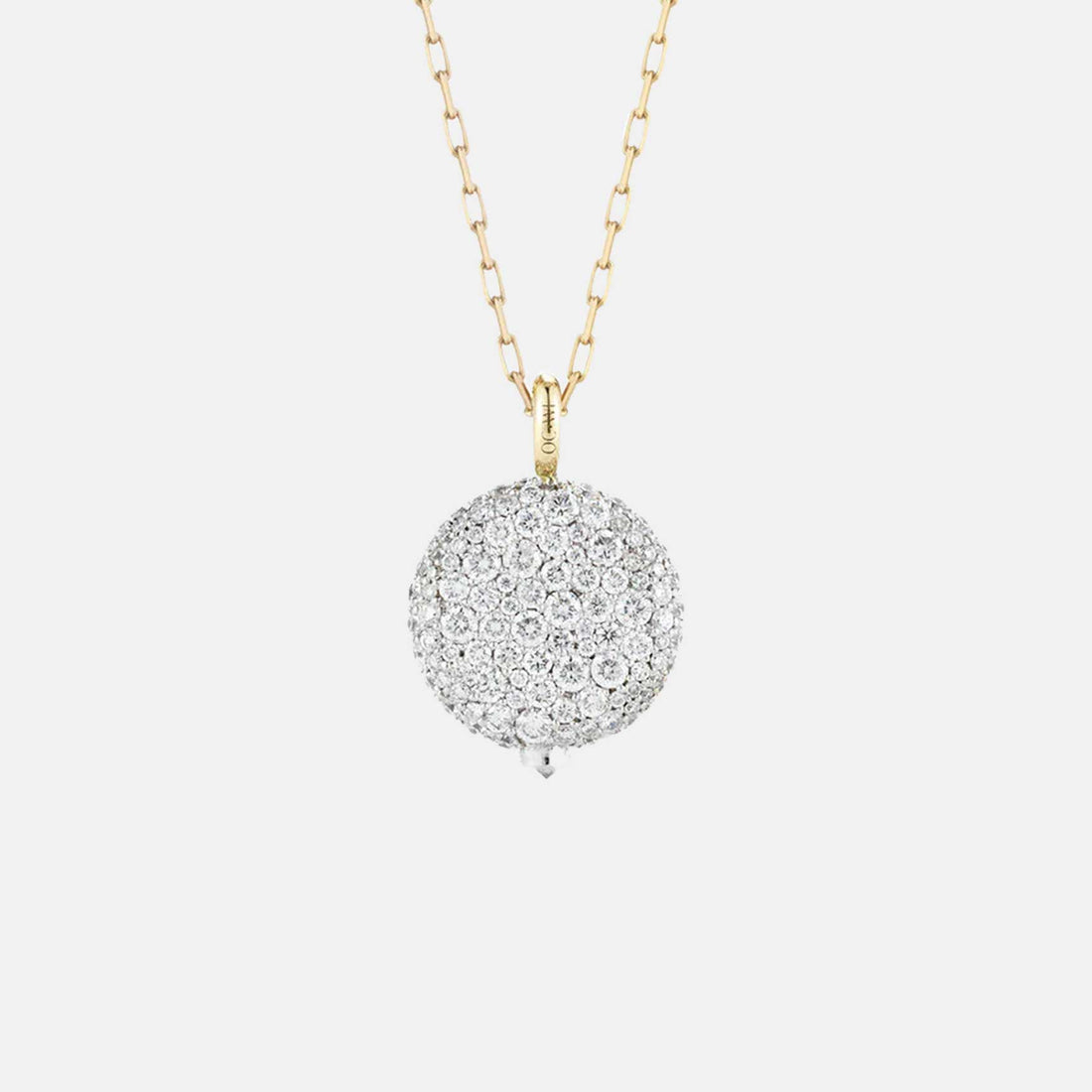 OC X WF 18K LARGE DIAMOND PEBBLE LOCKET