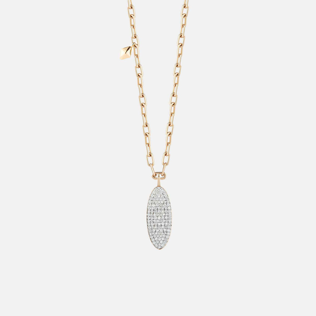 LYTTON 18K DIAMOND OVAL PENDANT