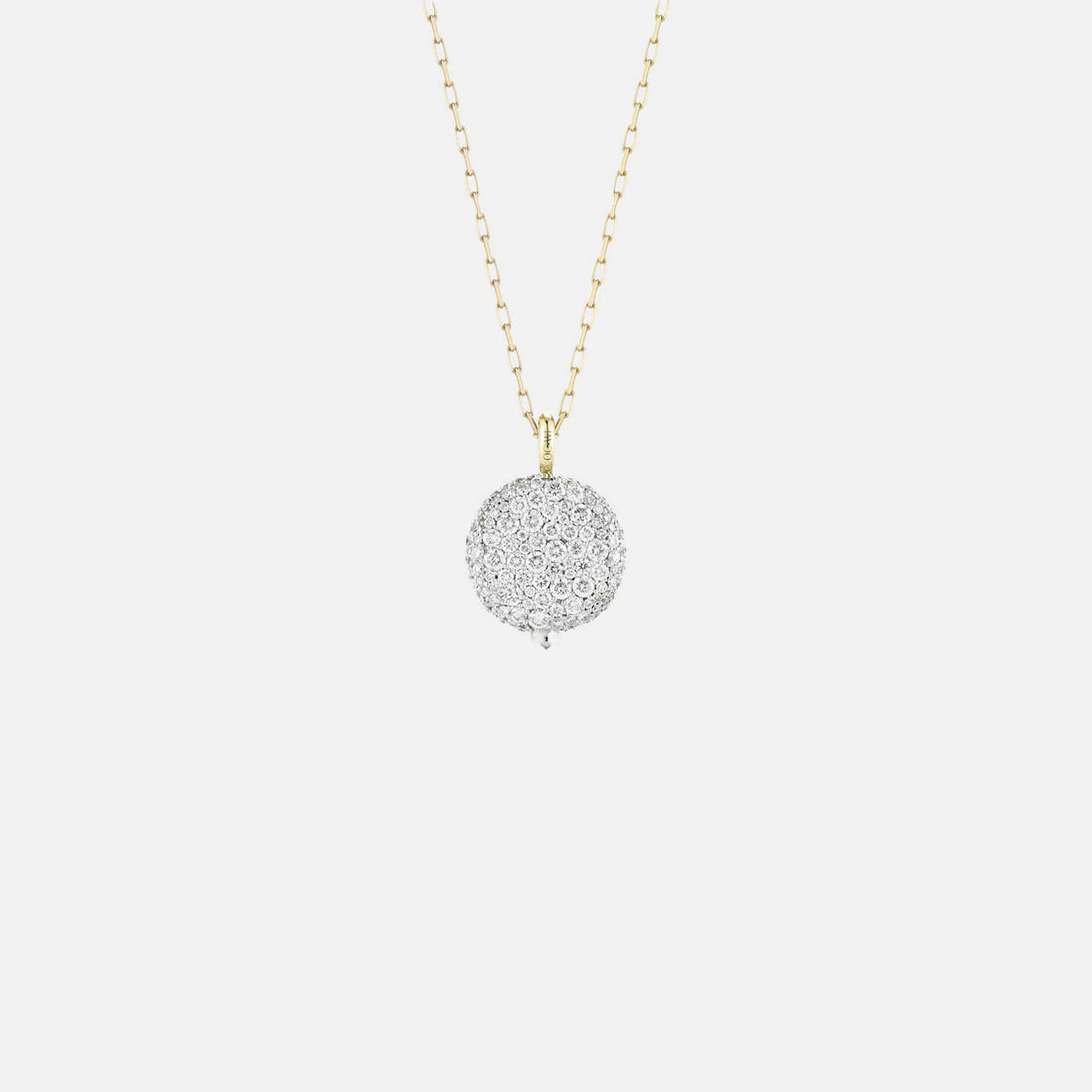 OC X WF 18K SMALL WHITE DIAMOND PEBBLE LOCKET
