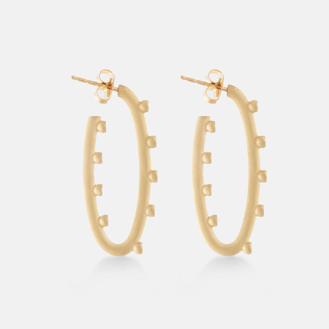 Oval multi-bezel hoop earrings
