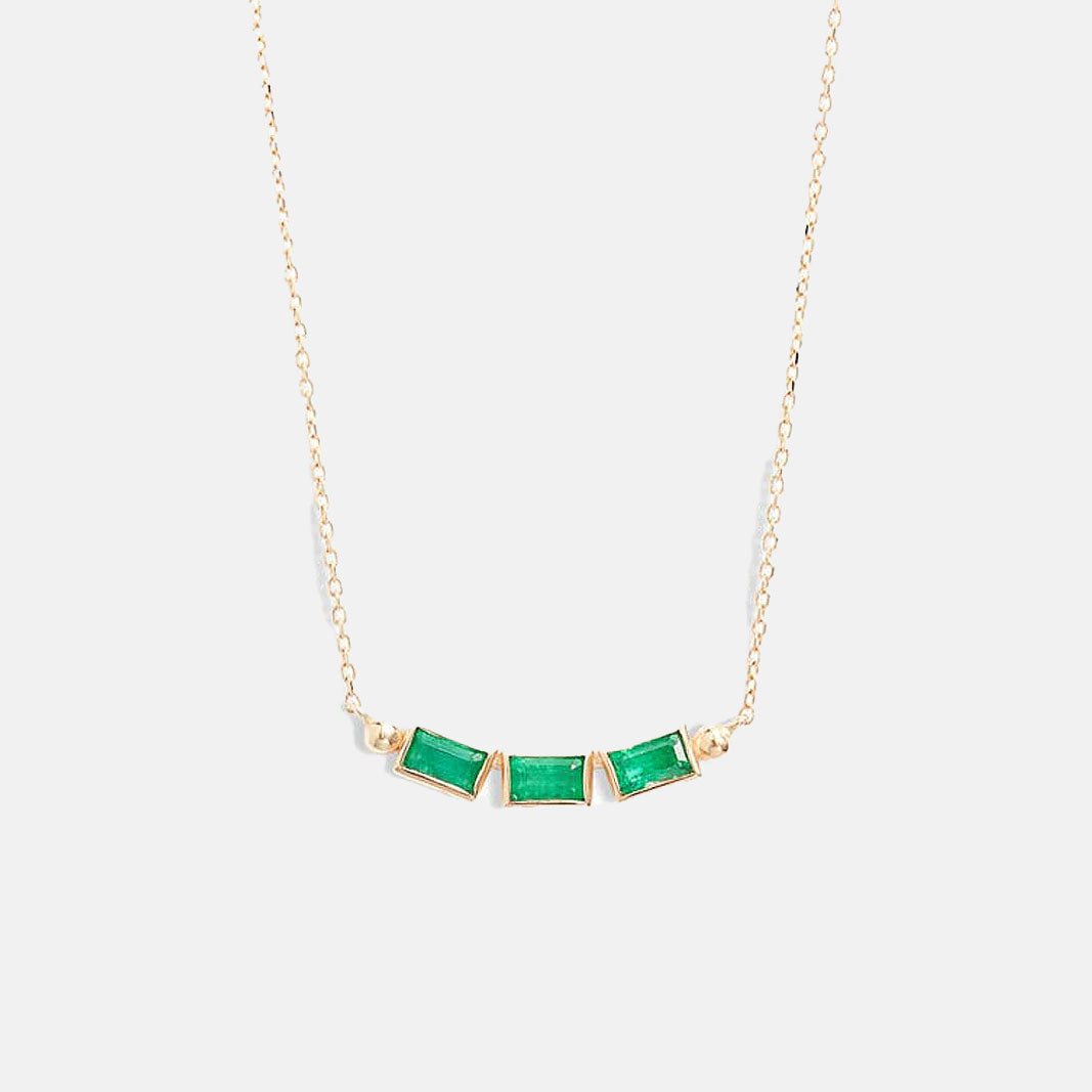 Cléo Baguette Trio Necklace