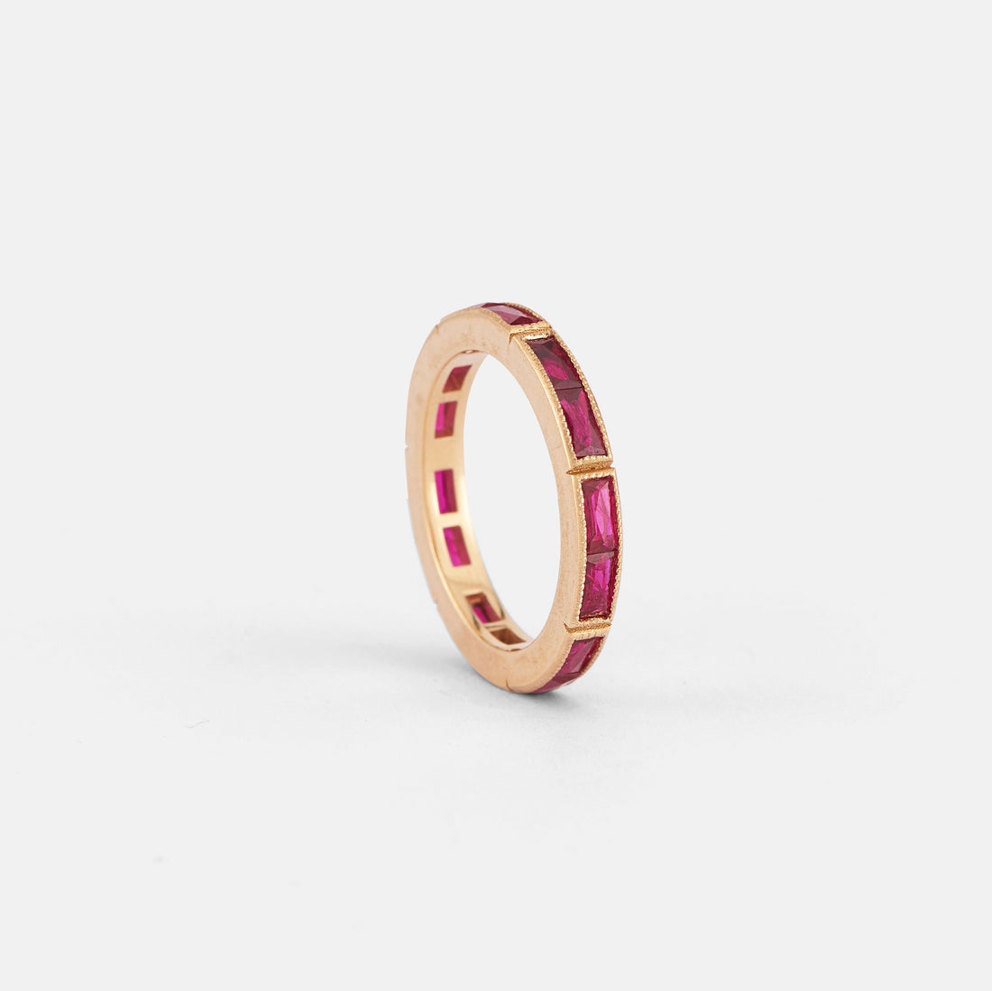 French Cut Ruby Band