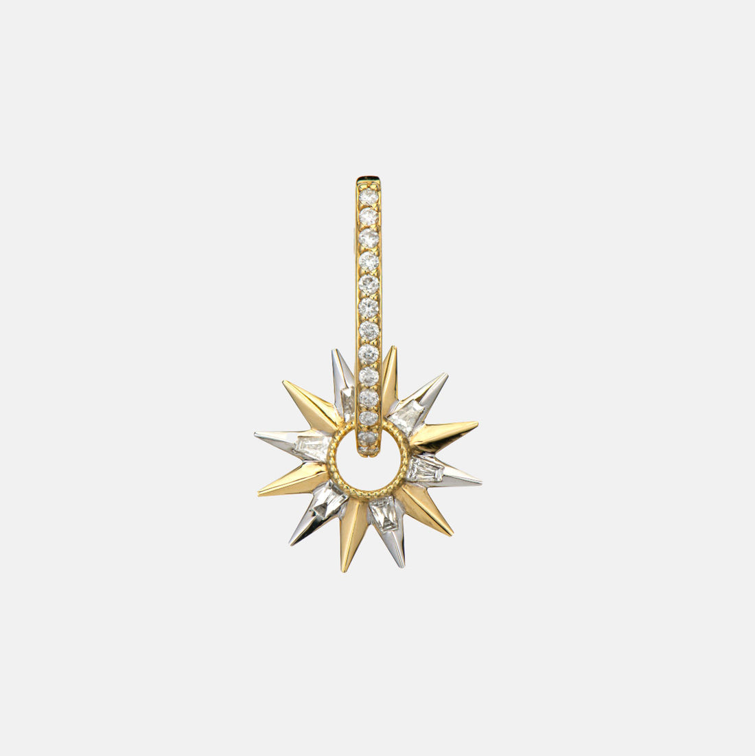 Single Open Starburst Baguette Charm