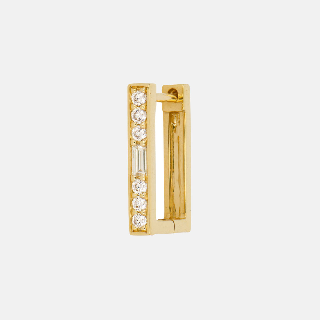 Single Classic Small Rectangular Diamond Hoop