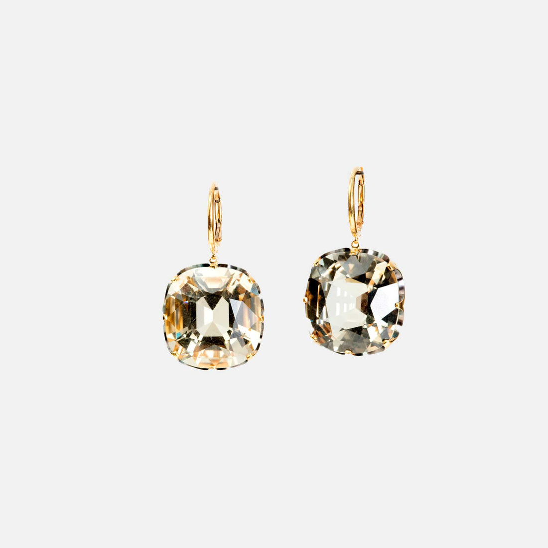 Pale yellow quartz earrings
