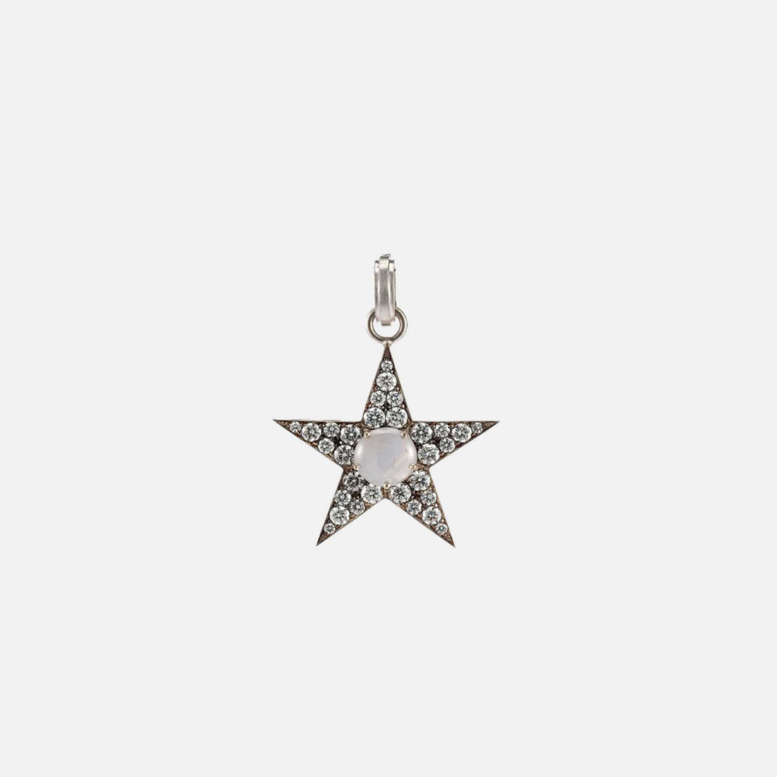White diamond star with star sapphire