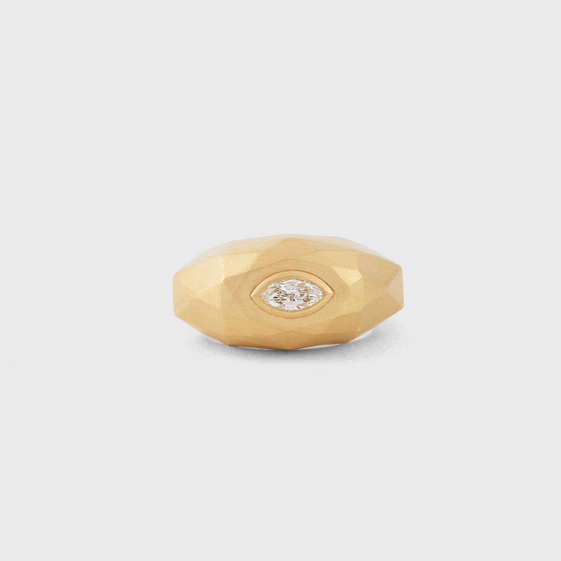 Dome shaped faceted ring