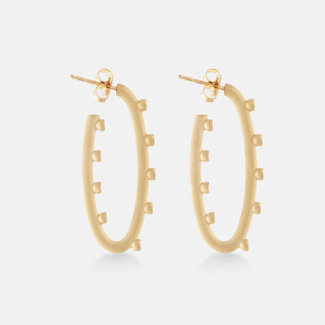 Oval multi-bezel hoop earrings